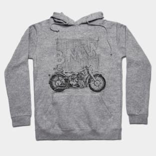 BMW R 12 Army Ink Drawing Hoodie